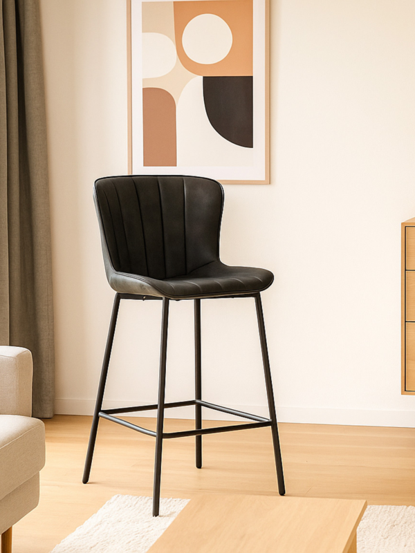 Emily  Leather Bar Stool for Kitchen