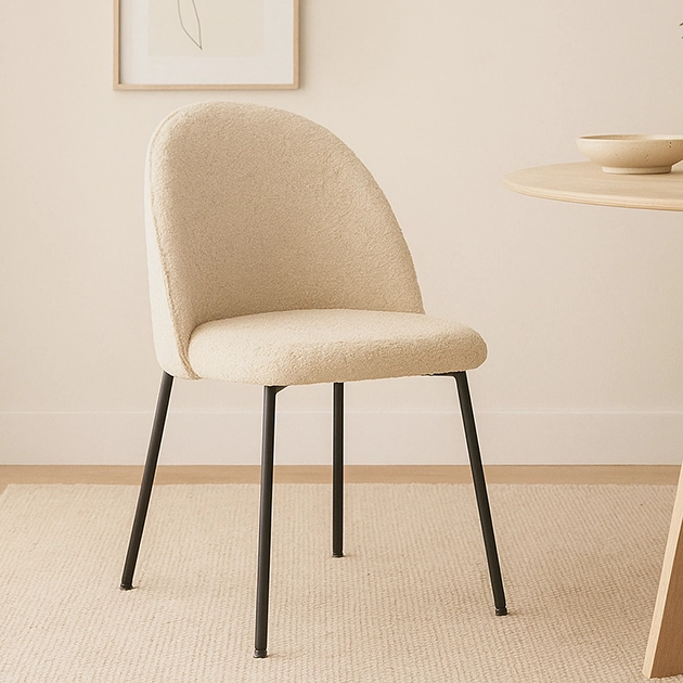 Boucle fabric chairs