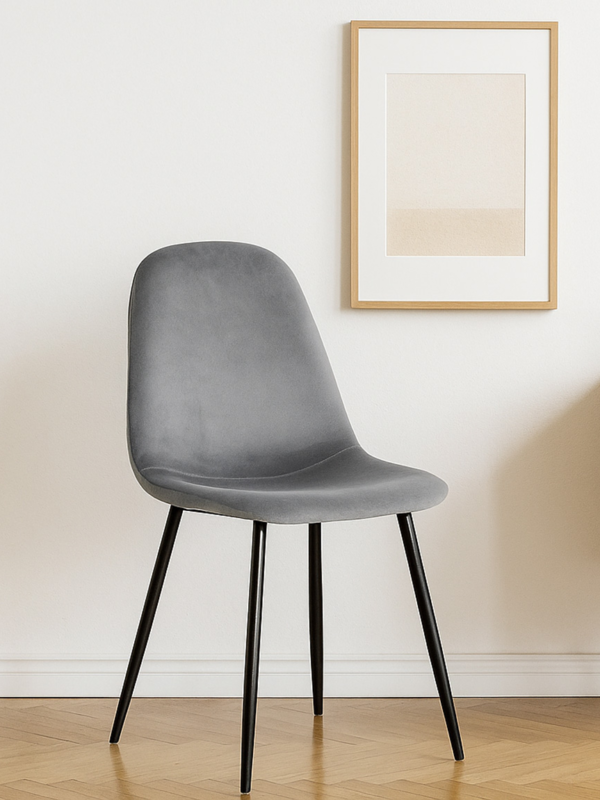 Leo Grey Velvet dining Chair