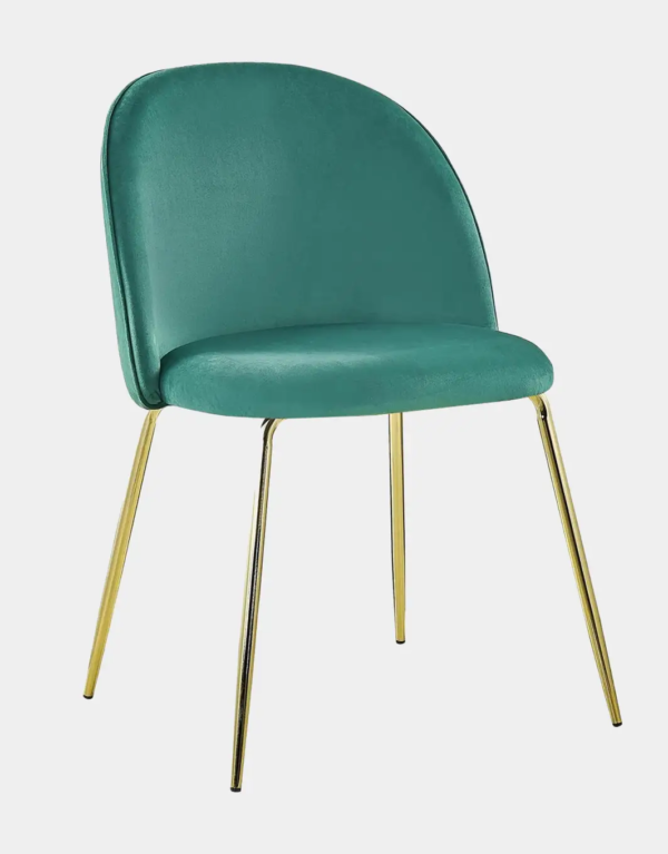 Millie S Grey Velvet Dining Room Chair Golden legs