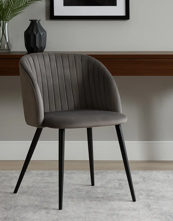 Adele Dining Chair Velvet  Grey