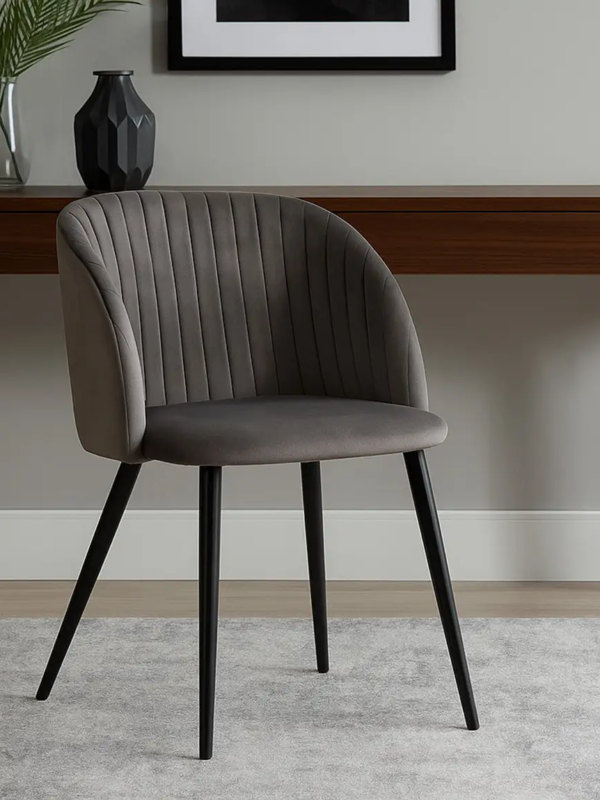 Adele Dining Chair Velvet  Grey