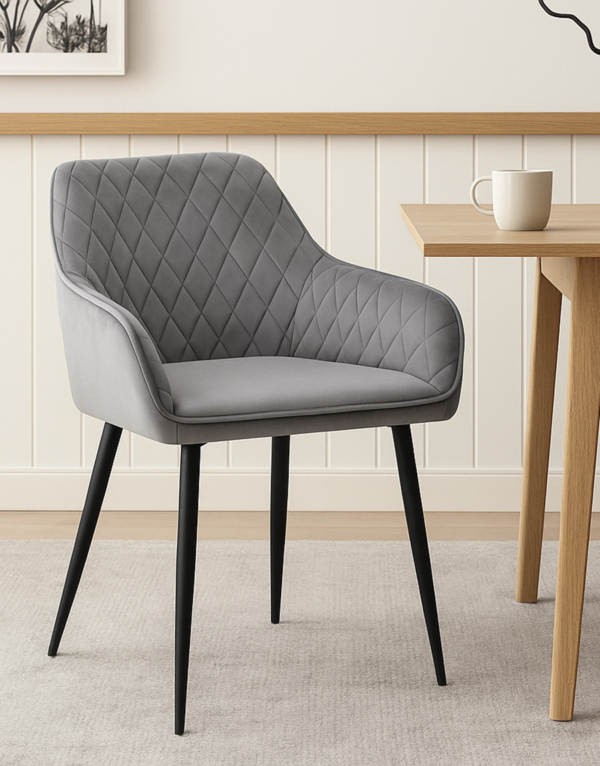Collin Grey Velvet Dining Chair