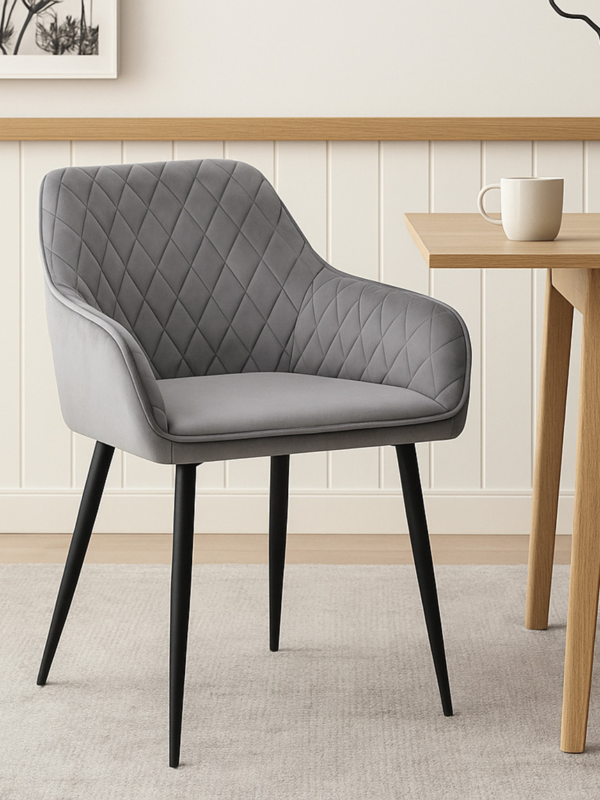Collin Grey Velvet Dining Chair