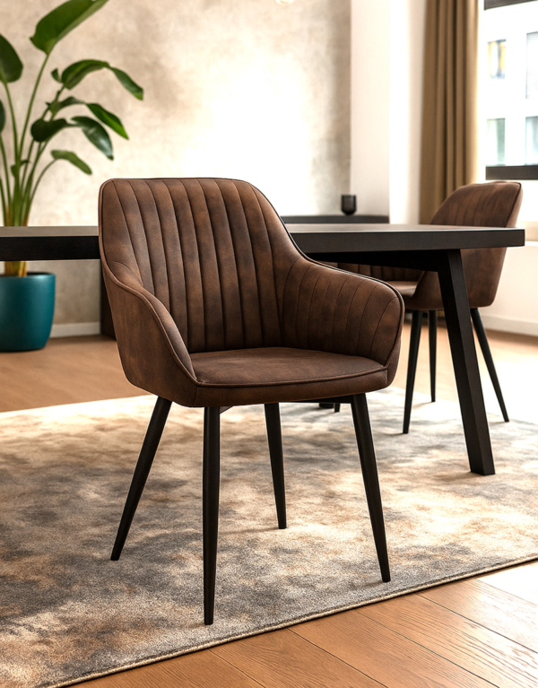Collin fabric Leather  Dining Chair