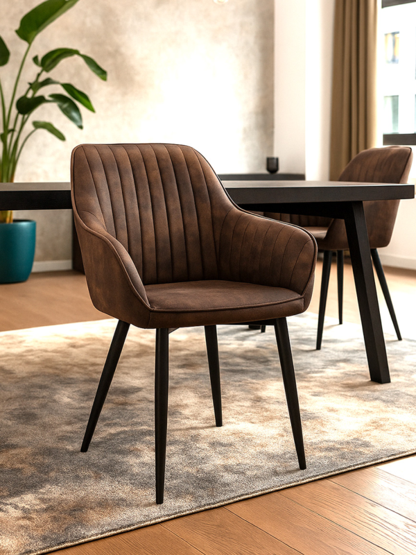 Collin fabric Leather  Dining Chair
