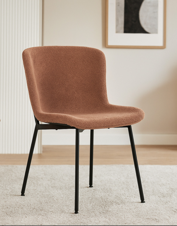 DC158-Dining-Chair.webp Mia Stylish Dining Chair Brown boucle