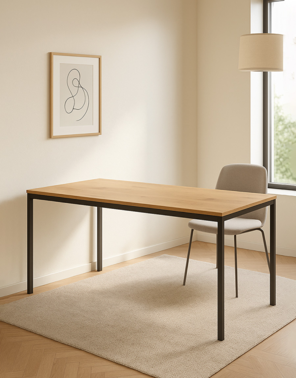 James Budget Dining Table Black metal legs