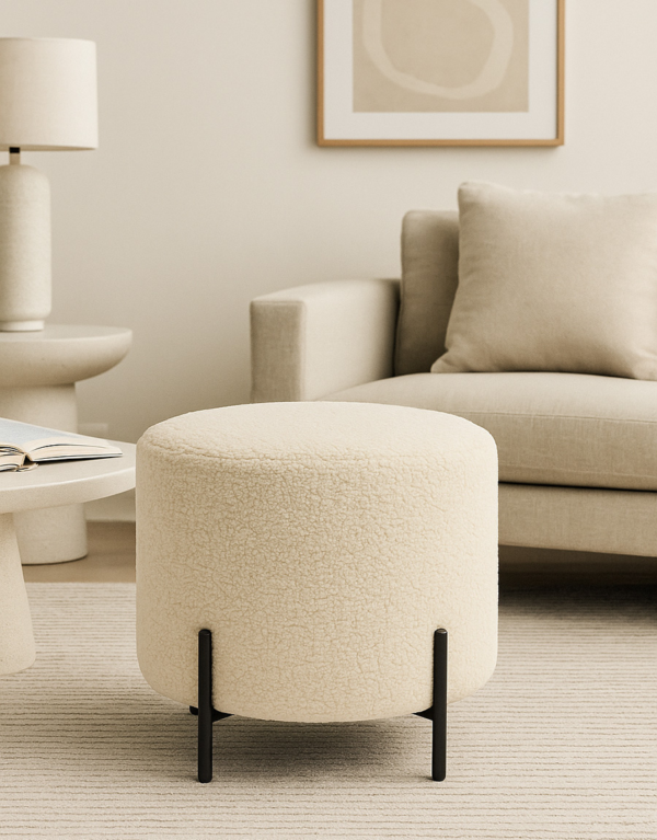 Isabel Boucle Pouf for Living Room